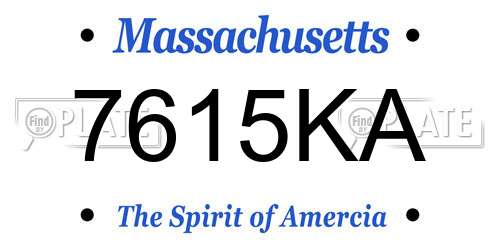 7615KA Massachusetts License Plate