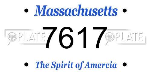 7617 Massachusetts License Plate