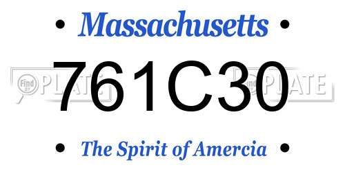 761C30 Massachusetts License Plate