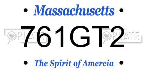 761GT2 Massachusetts License Plate