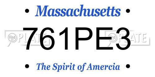 761PE3 Massachusetts License Plate