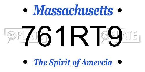 761RT9 Massachusetts License Plate