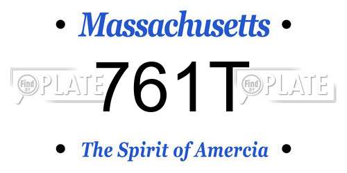 761T Massachusetts License Plate