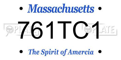 761TC1 Massachusetts License Plate