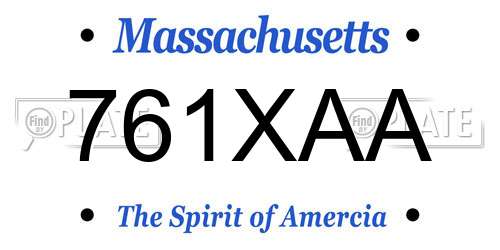 761XAA Massachusetts License Plate