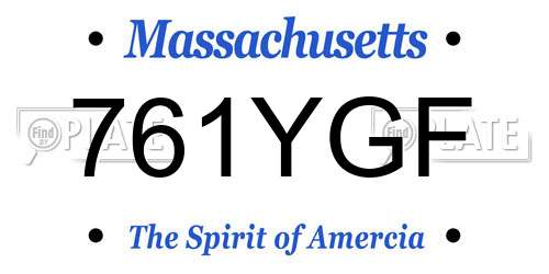 761YGF Massachusetts License Plate