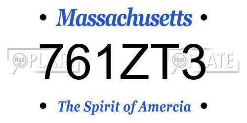 761ZT3 Massachusetts License Plate
