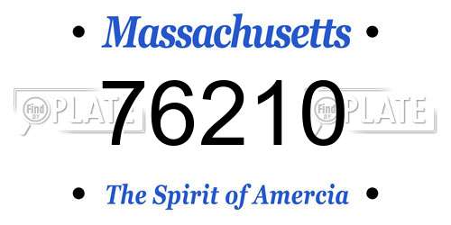 76210 Massachusetts License Plate