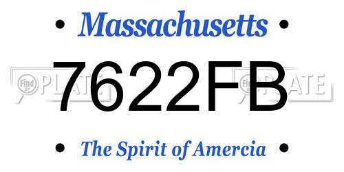 7622FB Massachusetts License Plate