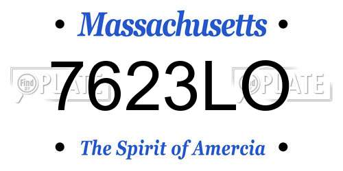7623LO Massachusetts License Plate