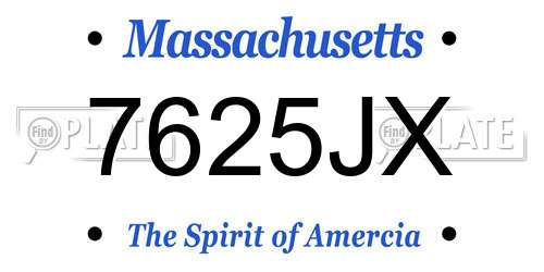 7625JX Massachusetts License Plate