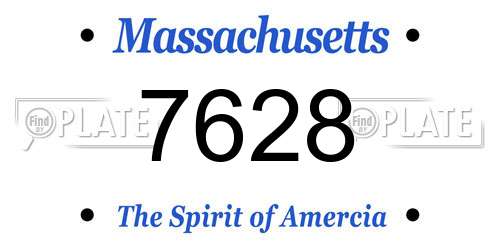 7628 Massachusetts License Plate