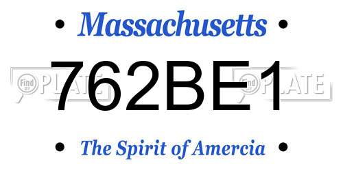 762BE1 Massachusetts License Plate