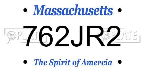 762JR2 Massachusetts License Plate