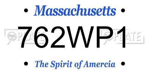 762WP1 Massachusetts License Plate