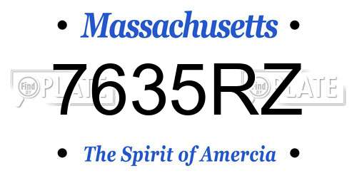 7635RZ Massachusetts License Plate