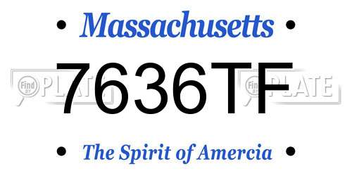 7636TF Massachusetts License Plate