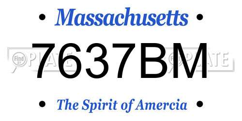 7637BM Massachusetts License Plate