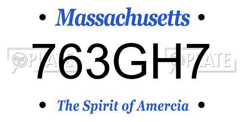 763GH7 Massachusetts License Plate