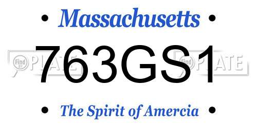 763GS1 Massachusetts License Plate