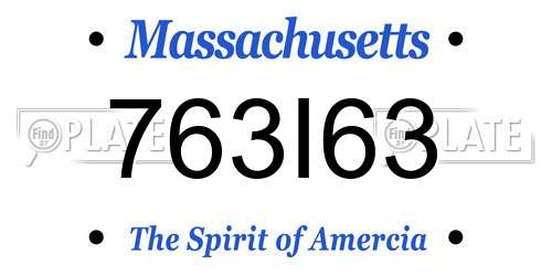 763I63 Massachusetts License Plate
