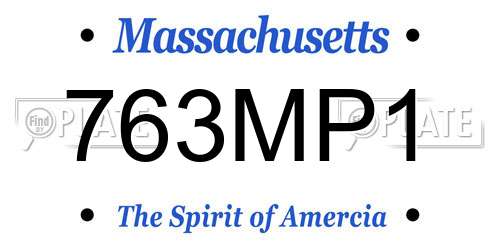 763MP1 Massachusetts License Plate
