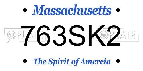 763SK2 Massachusetts License Plate