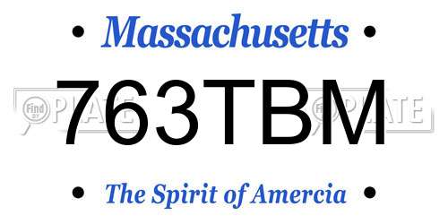763TBM Massachusetts License Plate