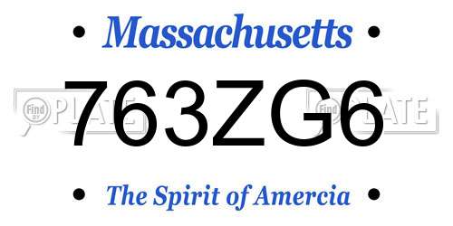763ZG6 Massachusetts License Plate