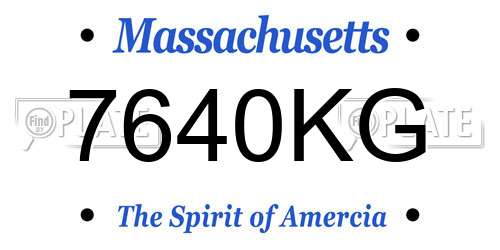 7640KG Massachusetts License Plate