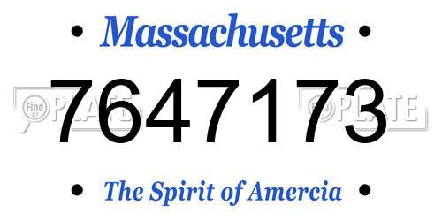7647173 Massachusetts License Plate