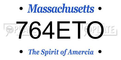 764ETO Massachusetts License Plate