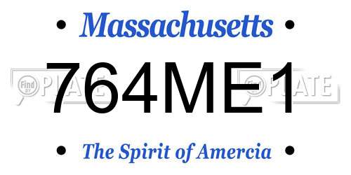 764ME1 Massachusetts License Plate