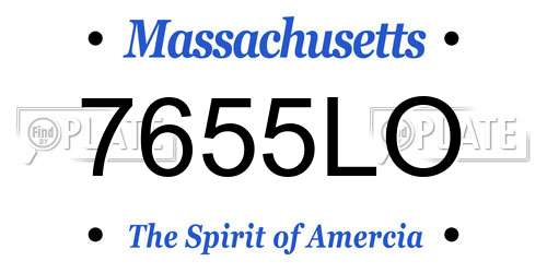 7655LO Massachusetts License Plate