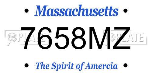 7658MZ Massachusetts License Plate