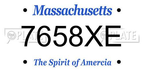 7658XE Massachusetts License Plate