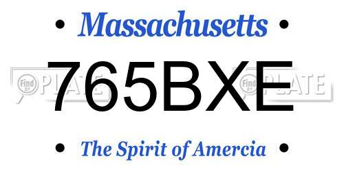 765BXE Massachusetts License Plate