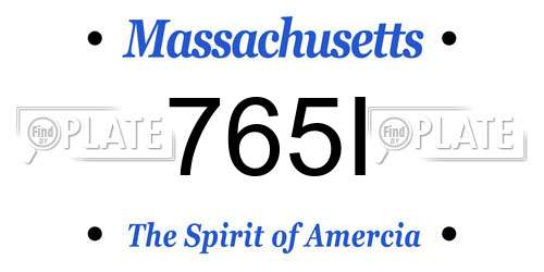 765I Massachusetts License Plate