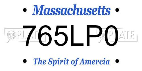 765LP0 Massachusetts License Plate