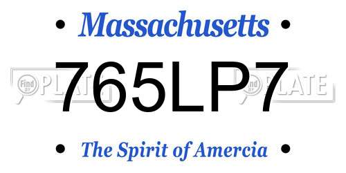 765LP7 Massachusetts License Plate