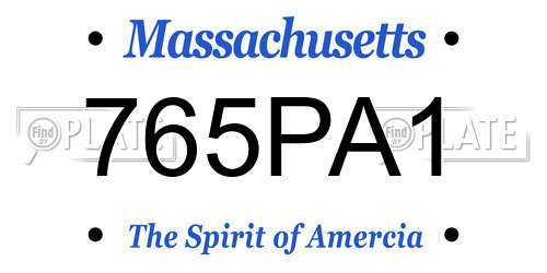 765PA1 Massachusetts License Plate