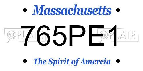 765PE1 Massachusetts License Plate