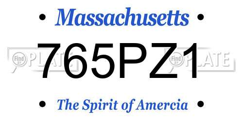 765PZ1 Massachusetts License Plate