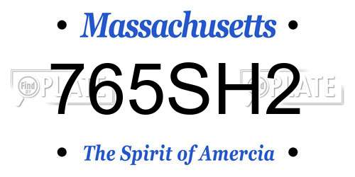 765SH2 Massachusetts License Plate
