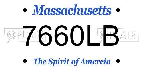 7660LB Massachusetts License Plate