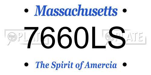 7660LS Massachusetts License Plate