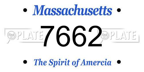 7662 Massachusetts License Plate