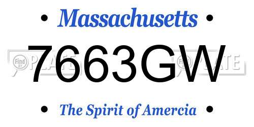 7663GW Massachusetts License Plate