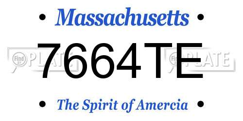 7664TE Massachusetts License Plate