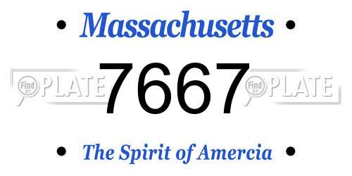 7667 Massachusetts License Plate